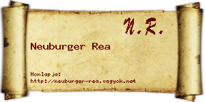 Neuburger Rea névjegykártya